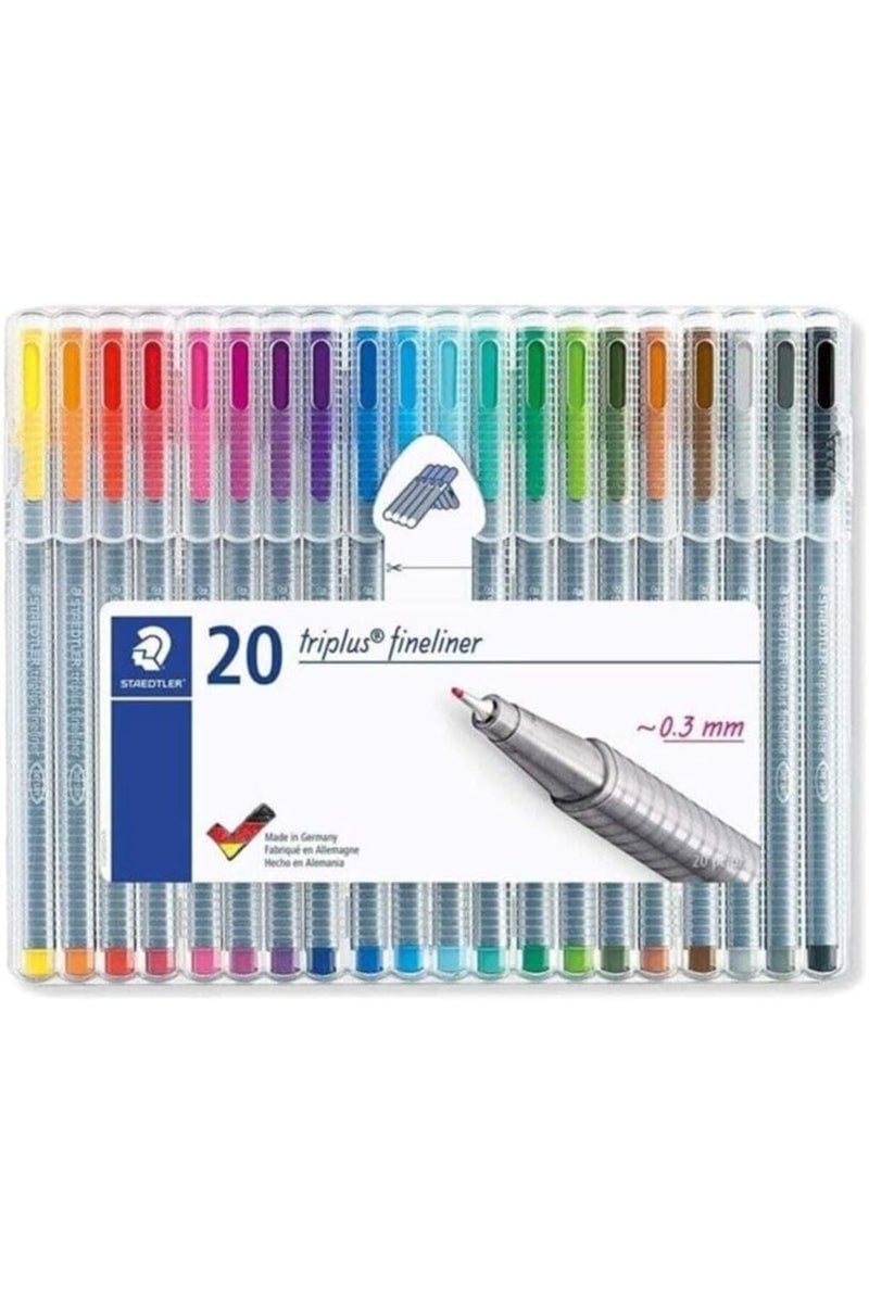 Triplus Fineliner Triangular Set of 20 Brilliant Colours + Triplus Colour Set with 20 Bril